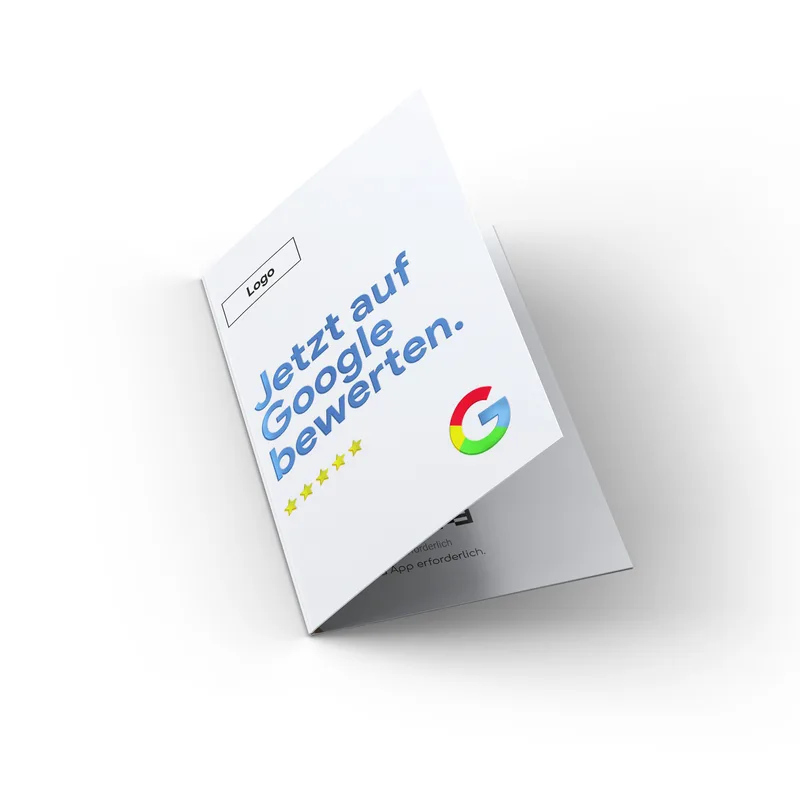 Google Bewertung QR Code Klapp-Visitenkarte